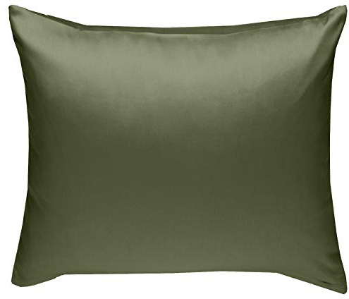 Bettwaesche-mit-Stil Mako-Satin Baumwollsatin Kissen Kissenbezug Uni einfarbig zum Kombinieren (Kissenbezug 40 cm x 40 cm, Dunkelgrün) viele Farben & Größen