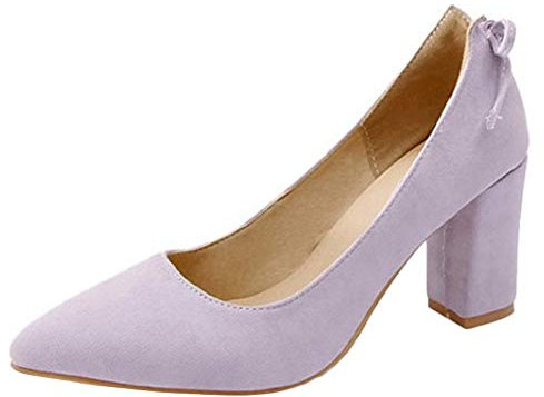 Smilice Dress Fashion Pumps con tacco a blocco, scarpe da sposa e da lavoro, Lilla, 35 EU