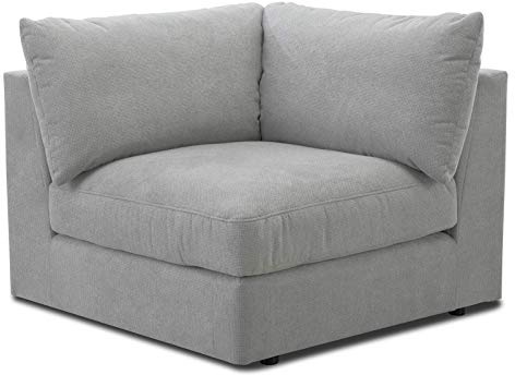 CAVADORE Fiona Module de canapé d'angle pour Salon ou Fauteuil XXL 107 x 90 x 107 cm Gris Clair
