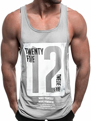 HOTCAT Herren Tank Top Muskelshirt mit Print Unterhemden Ärmellos Weste Fashion Streetstyle Sommer Muscle Shirt