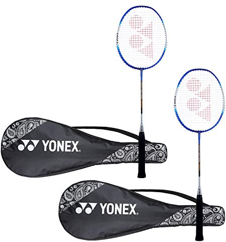 YONEX ZR 100 - Juego de 2 raquetas de bádminton (mezcla de aluminio, cubierta completa), color azul y azul