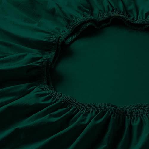 ESTELLA Spannbetttuch Zwirnjersey | blautanne | 100x200 cm | bügelfreie & trocknerfeste Qualität | Rundumgummi | 97% Baumwolle