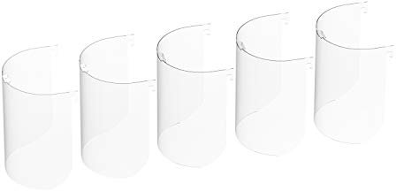 5 viseras de repuesto de plástico para escudo facial, premium, intercambiables, reutilizables, para protección facial, protección contra salpicaduras, boca, nariz, ojo