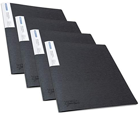 Rapesco 1642 Carpeta de Presentación con 10 Fundas, Protección Antibacteriana, A4, Negro, 4 Carpetas