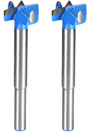 sourcing map 2St Forstner Holzbohrer Lochsäge Hartmetall Rundschaft Schneiden 22mm Dmr Blau