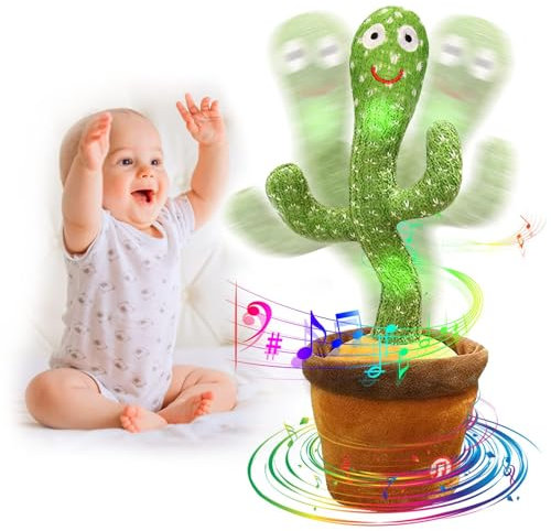 seOSTO - Jouet en peluche au motif de cactus - Peut chanter et danser 120 mélodies - Interactif et éducatif - Volume réglable - Pour enfant