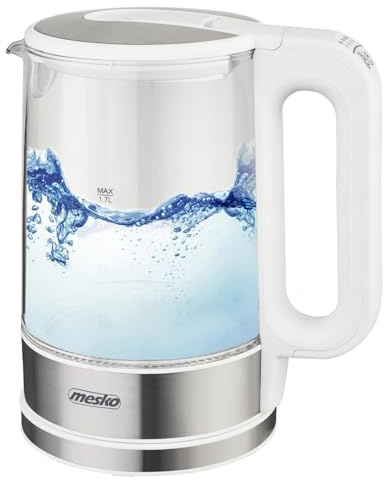 Mesko MS 1301w - Bollitore con regolazione della temperatura, 1,7 l, teiera con retroilluminazione a LED, 2200 W, bollitore per acqua