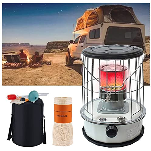 Petroleumofen Tragbarer Kerosinofen, 6 Ltr. Tank, Petroleum Heizung Heizstrahler Für Kochen BBQ Outdoor-Camping Eisfischen Wandern, Weiß