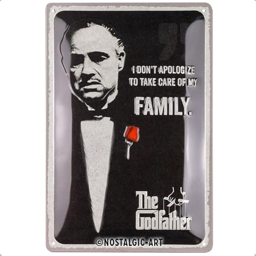 Nostalgic-Art Cartel metálico retro, 20 x 30 cm, The Godfather – I don't apologize – Idea de regalo para amantes del cine, Official License Product (OLP), de metal, diseño vintage