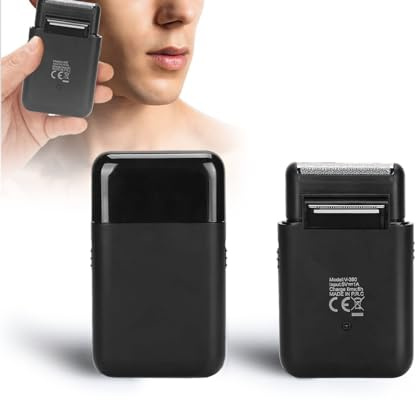 Rasoir électrique pour Hommes, Chargeur USB Rasoir électrique Voyage Portable Hommes Feuille Rasoir Tondeuse à Barbe (noir)