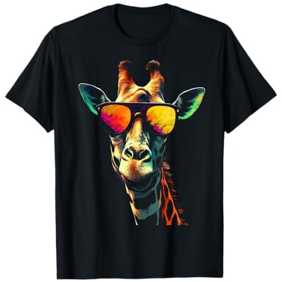 Girafe Artwork Lunettes de soleil Animal T-Shirt