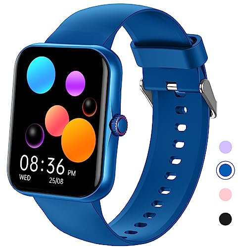 PTHTECHUS Fitness Tracker Montre pour Enfants, Montre Intelligente Sport pour Enfants avec Assistant Vocal d'appels Bluetooth, 100 Modes de Sport, Moniteur de Sommeil, Podomètre pour iOS Android
