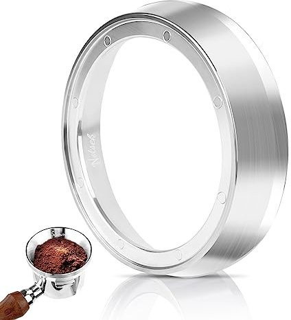 NOTSEK Dosierring 58mm, Edelstahl Kaffee Dosierring mit 8 Starken Magnetisch, Espresso Dosing Funnel für 58mm Siebträger Barista Zubehör Kaffeemaschine