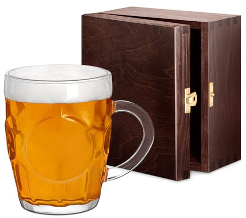 Maverton klassisches Bierkrug mit Henkel 500 ml - Bierglas für Männer - Bierhumpen für Biertrinker - traditioneller Maßkrug zum Geburtstag - zum Vatertag - zu Weihnachten