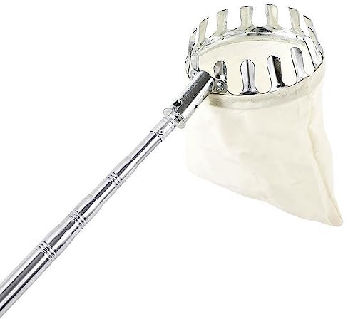 PJDDP Obstpflücker,Apfelpflücker Obsternter Teleskop mit Edelstahlgriff,Praktischer Obstfänger zum Ernten Äpfeln,Kirschen,Pflaumen,Zitrus,Pfirsich,Birnen Usw,Galvanized,2.5M/8.2FT