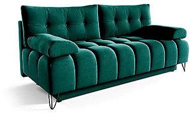 DomiMeble Couch „Broadway“ – modisches, Funktionelles und modernes Sofa mit Schlaffunktion, 197–146 cm – Größe: 197 x 100 x 94 cm – hochwertigster Stoff (Monolith 37)