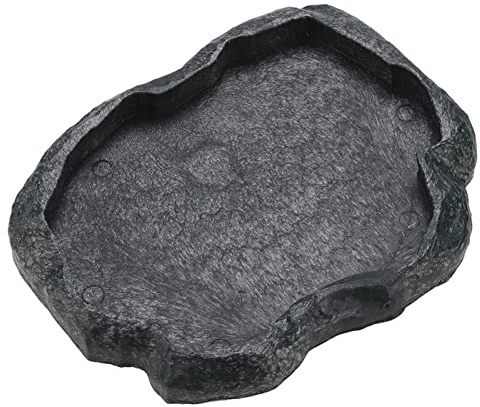 Tbest Abreur Tortue,Abreur Tortue Terrestre,Bol d'eau De Bain pour Tortue,Bol D'menon pour Piscine,Bole Terum en Résine Dule pour Reptiles,Bol D'menon pour Nourriture Et Eau pour Tortue Léza