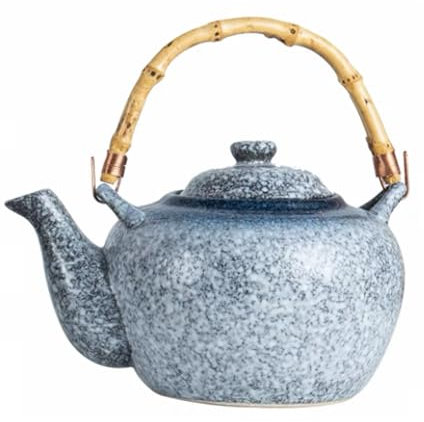 Teiera giapponese in ceramica con manico in bambù, teiera per tè e caffè, per casa, ristorante, sushi bar, sala da tè Izakaya