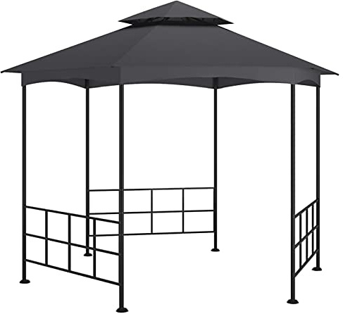 Rantry Gazebo da Giardino con Struttura in Acciaio e Tetto in Poliestere, Colore Antracite, 3.1m x 2.7m, Include Pareti Laterali