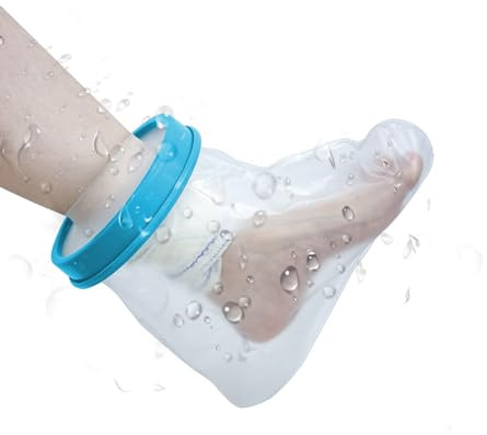 Duschschutz Fuß Rutschfest, Verbandschutz Wasserdicht Erwachsene | Gipsschutz Wasserdicht Füße, Wiederverwendbar Gips Bein, Gipsschutz Fuß zum Duschen für Gebrochener Zeh, Knöchel, Brennen