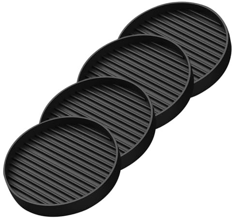 Glarks Noir 4pcs 3 x 3 Pouces Rond antidérapant Tapis de Meubles en Caoutchouc antidérapant Roulette Tasse, jambières Coussin canapé, Chaise, Pied et lit Stop antidérapant Meubles Protecteur de Sol