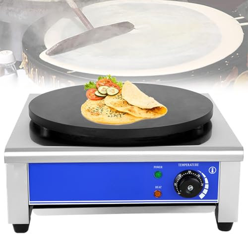 Beachtiful Máquina para Hacer Crepes Comercial de 40 cm, Máquina Eléctrica para Hacer Panqueques Antiadherente con Enchufe, Temperatura Ajustable, para Cocina, Tienda de Conveniencia,110V1700W
