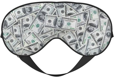 Schlafmaske mit lustigem Dollar-Gelddruck, Nachtlicht-blockierende Augenbinde, Seiden-Schlaf-Augenschatten für Männer und Frauen
