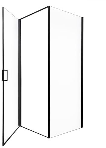 Home Deluxe Duschkabine LIVIA Schwarz Matt - 90 x 195 cm ESG & Aluminiumrahmen|Duschabtrennung, Eckdusche, Duschtür