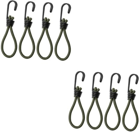 INOOMP 8 Pz Corda elastica stringhe elastiche beach tent camping tent mini corde elastiche chiusura per da campeggio corde elastiche pesanti accessori per tende emulsione Army Green