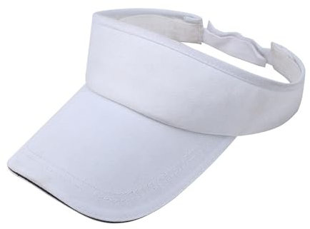 HSTWODE Visor Hat, Mode Schirmmütze Herren und Damen, Visor Cap Sommerkappe Kappe mit Sonnenvisier für Tennis Running Golf Wandern (DE/NL/SE/PL, Numerisch, 60, Weiß)