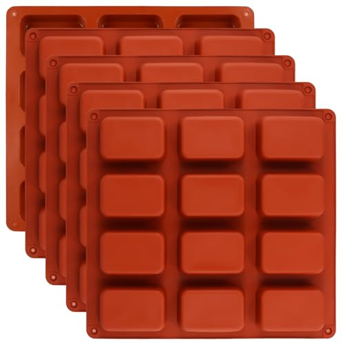 DAKFOOK 5 st mini limpform, 12 hål djup chokladkakform, non-stick mini brownie bakform, brödbakformar i silikon, mini limpa, kakformar i silikon för bakning