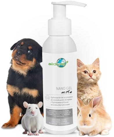 Aldivet Regenerierendes und Wiederaufbaugel für Gewebe bei Hunden, Katzen, Nagern, Wundheilungen, Verbrennungen und Kratzern, tiefe Flüssigkeitszufuhr, beruhigt Reizungen und Juckreiz, schützt 125 ml