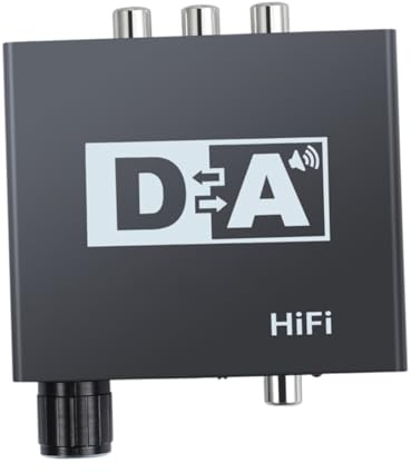 HOMSFOU Convertisseur Audio Numérique-analogique Optique Coaxial avec Adaptateur Numérique Optique, Contrôle du Volume, Sortie 3,5 Mm, Usage TV/DVD/Barre De Son, Compact Et Polyvalent, Noir