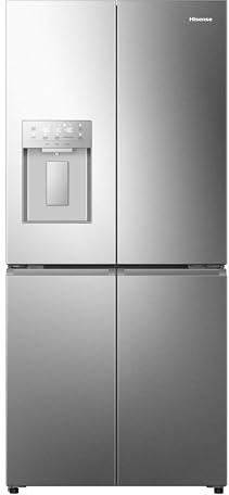 Hisense RQ5P470SYID - Frigorífico Americano 4 Puertas, Class D, 483 L, Alto 178.5 cm x Ancho 79.4 cm, Color Inox, Metal-Tech Cooling, My Fresh Choice, Dual-Tech Cooling, Dispensador de Agua