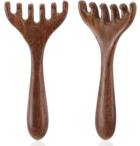 Gjinxi 2PCS Head Massager Scalp, Five Claw Handheld Resin Massage Comb Manual Massage Tools, Head Meridians Massager for Scalp Neck Lymph Relaxation, Portable Acupoint Gua Sha Comb Body Scratcher
