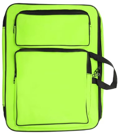 CAPASTEC KUNSTMAPPE Tragetasche LEUCHTENDES GRÜN 1 STÜCK FÜR ZEICHENBEDARF | Material Oxford-Stoff, Größe 50x39cm, Tragbar, Robustes Design, Für Malerei, Skizzenblock, Paletten, Farben, Pinsel