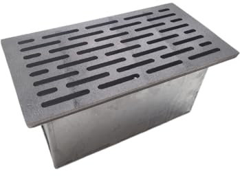 Fonderia Bongiovanni | Griglia in Ghisa | Griglia per Camino | Nuovo modello| Stufa Pellet | Barbecue Fondello per Cenere | 30x16 cm mod.M | con Cassetto Raccolta Cenere| H14 cm | Accessori Camino