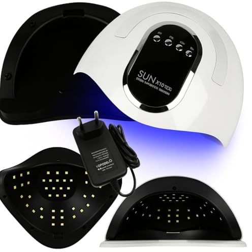 Lewer - Led Nagellampe 280W mit Griff SUN X10 MAX LCD UV, 10/30/60/99 s Timer, für Füße und Hände, für Alle Gel Nagellack, Gelnägel, Kraftvolle Nagel Lampe | Kraftvolle 280W Lampe für Hände & Füße. Mit Griff, LCD, 10/30/60/99s Timer, perfekt für alle Gel-Nagellacke