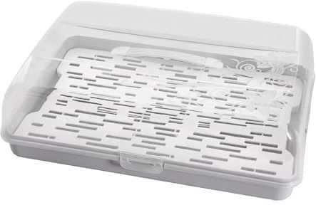 Rectangle Cake Box Storage Carrier Birthday Cake Cupcakes Ventilation Grid Food Cover Large Catering (Grey)