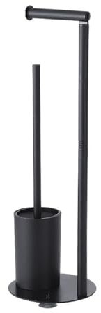 Ruspela Portarrollos de Papel higiénico de Acero Inoxidable con Cepillo para Inodoro, Soporte para Papel higiénico de pie con escobilla para Inodoro