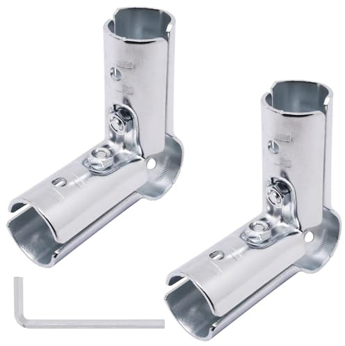 BENLIUDH 90 Degree Pipe Connector Tee Clamp Fittings, Steel Connection Clamps Set with Small Wrench （2set, 25mm）