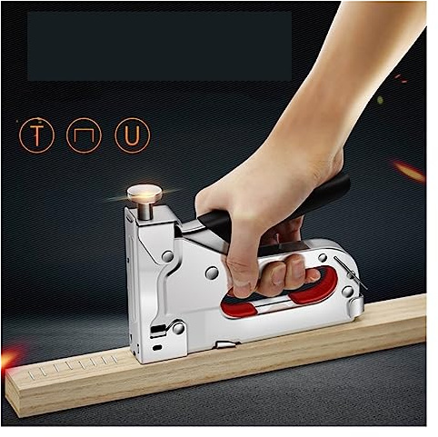 Pistola grapadora Manual 3 en 1, grapadora, pistola grapadora, clavadora, herramienta for muebles, marco de madera, grapadora, herramienta manual de acero inoxidable