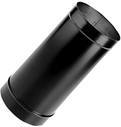 MoSundi DuraBlack Connecteur de tuyau de cheminée à paroi unique de 15,2 cm de long en acier inoxydable pour poêle à bois, noir