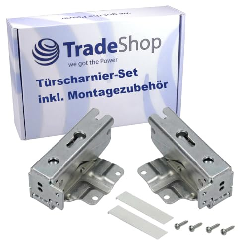 2x Trade-Shop Scharnier oben unten kompatibel mit Siemens KI24L40GB KI24L60CH KI24LF4 KI32C40 KI32C40CH KI32C60CH KI25M40 KI26M40GB KI29M40 KI30M40
