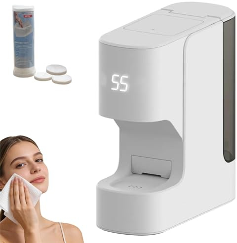 Macchina Intelligente Scalda Asciugamani Compressi, Dispenser Automatico di Asciugamani Caldi con Display LED E Temperatura Costante 55°C, Riscaldamento Rapido in 5 Secondi per Spa Casa E Salone