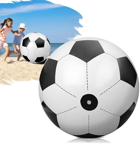 NIYANGLE Riesiger Aufblasbarer Fußball, Aufblasbarer Strandfußball, Spielzeug für Poolpartys im Freien, Jumbo-Wasserball für Gartenspaß, Großer Interaktiver Fußball (80 cm)