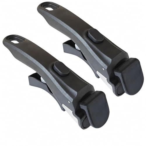 2 Piezas Mango Extraíble Universal para Ollas y Sartenes, Desmontable de Silicona Antideslizante, Mangos de repuesto para utensilios cocina, Ergónomico, Antiescaldaduras y Resistente al Calor, Negro
