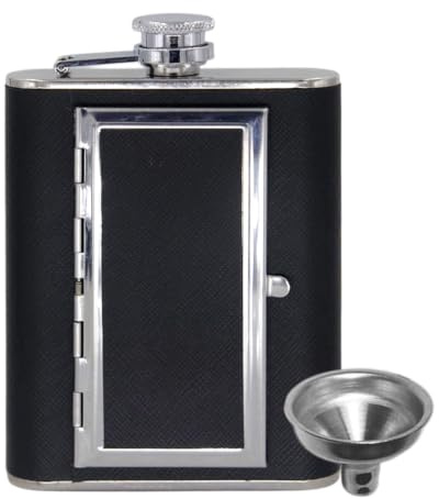 Flasque à whisky coffret de rangement pour bouteille d'alcool 18 cl 2 en 1