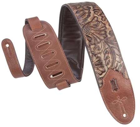 Levy's Leathers Sundance Series 3 Wide Embossed Leather Guitar Strap – Premium Palm Pecan Western Pattern, Wide & Comfortable Support (M4WP-002)