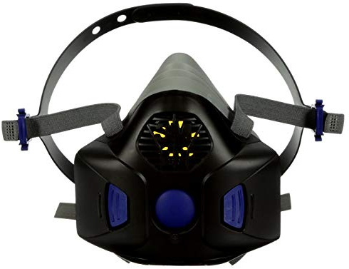 3M Reusable Respirator, Secure Click Half Face Respirator with Speaking Diaphragm and Push Button Seal Check, HF-802SD, Sweeping, Sanding, Grinding, Sawing, Dust, Medium